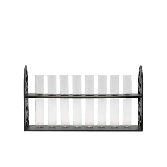 13" Clear Test Tube Vases with Black Spiderweb Arch Stand by Ashland®
